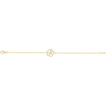 Bracelet en Plaqué Or avec oxyde de zirconium blanc