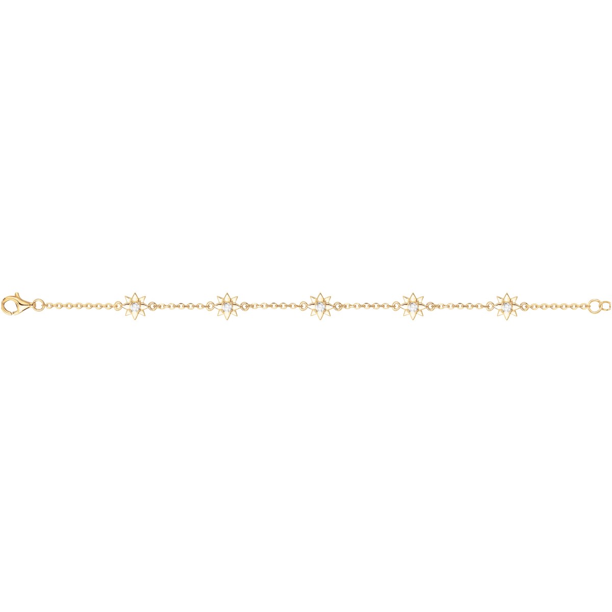 Bracelet en Plaqué Or avec oxyde de zirconium blanc