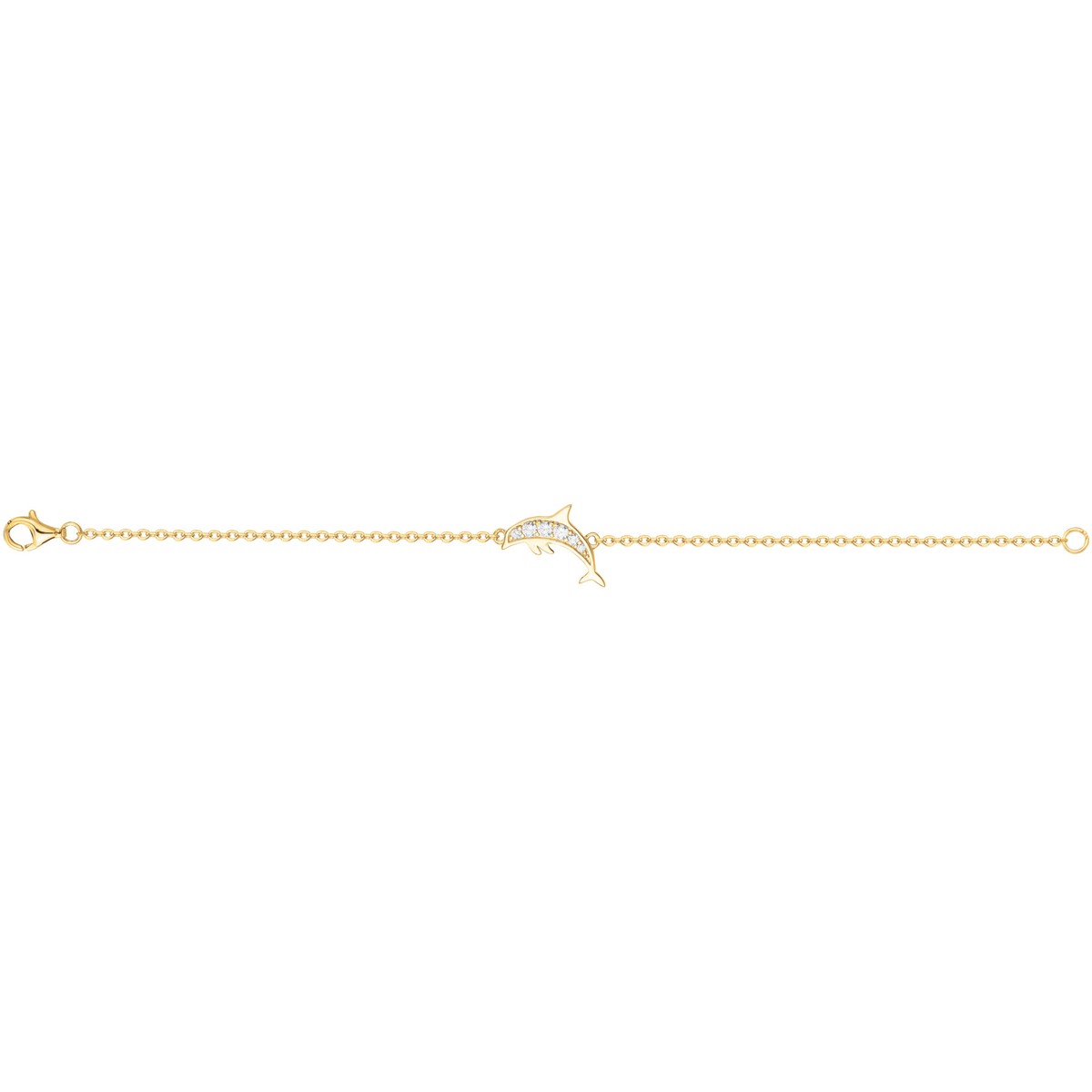 Bracelet en Plaqué Or avec oxyde de zirconium blanc