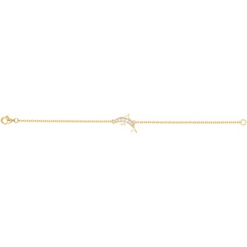 Bracelet en Plaqué Or avec oxyde de zirconium blanc