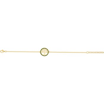 Bracelet en Plaqué Or avec oxyde de zirconium vert emeraude