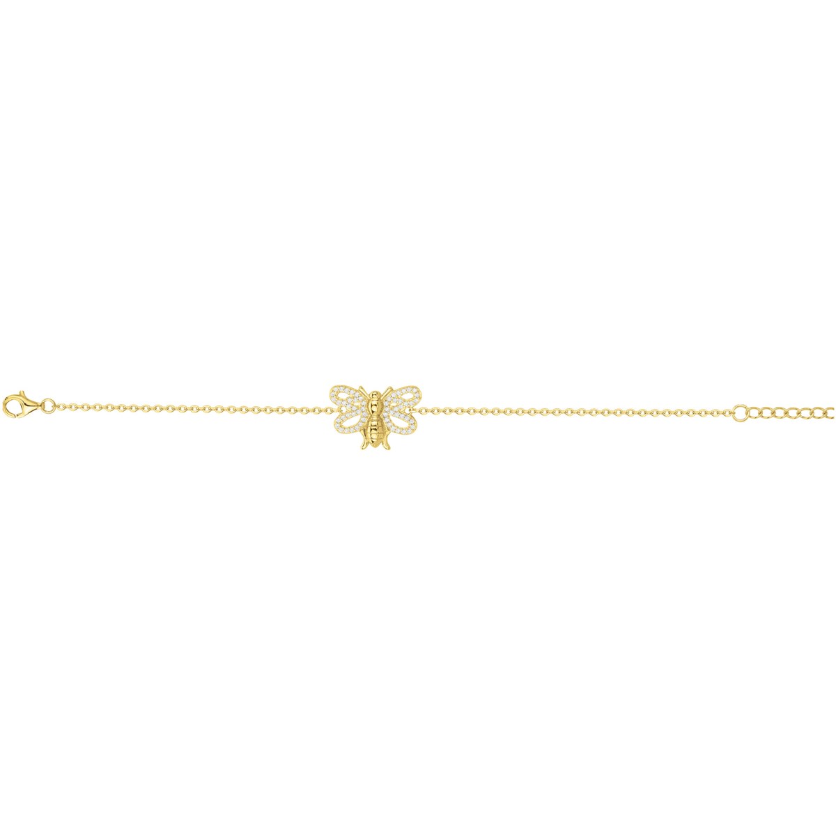 Bracelet en Plaqué Or avec oxyde de zirconium blanc
