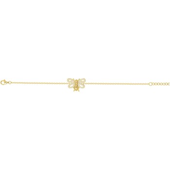 Bracelet en Plaqué Or avec oxyde de zirconium blanc