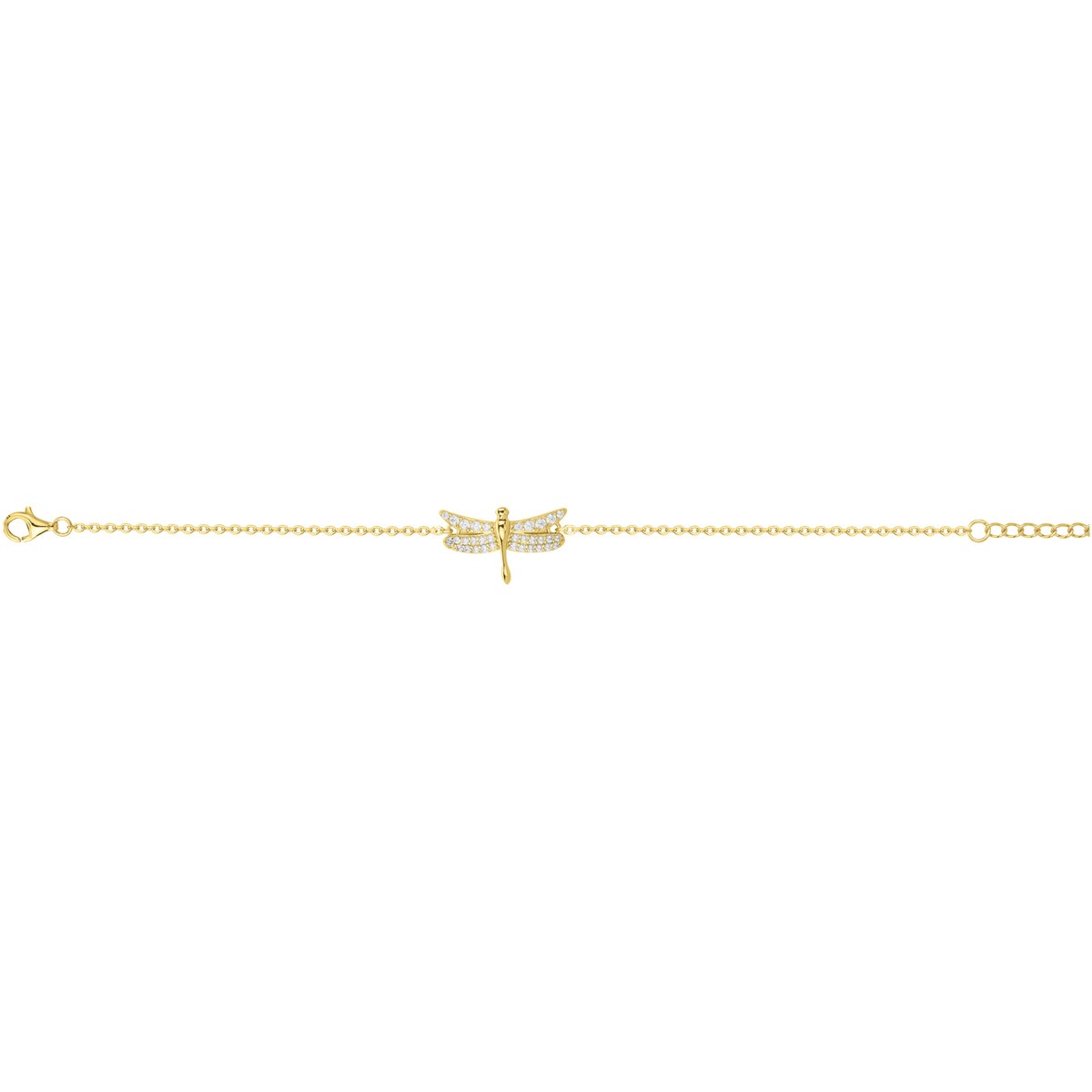 Bracelet en Plaqué Or avec oxyde de zirconium blanc