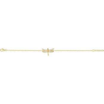 Bracelet en Plaqué Or avec oxyde de zirconium blanc