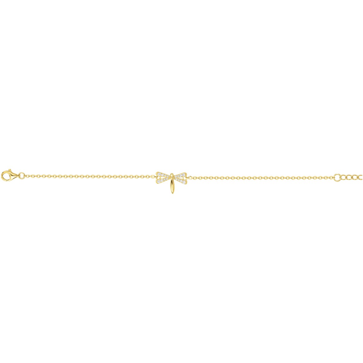 Bracelet en Plaqué Or avec oxyde de zirconium blanc