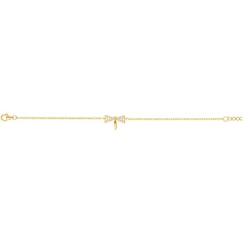 Bracelet en Plaqué Or avec oxyde de zirconium blanc