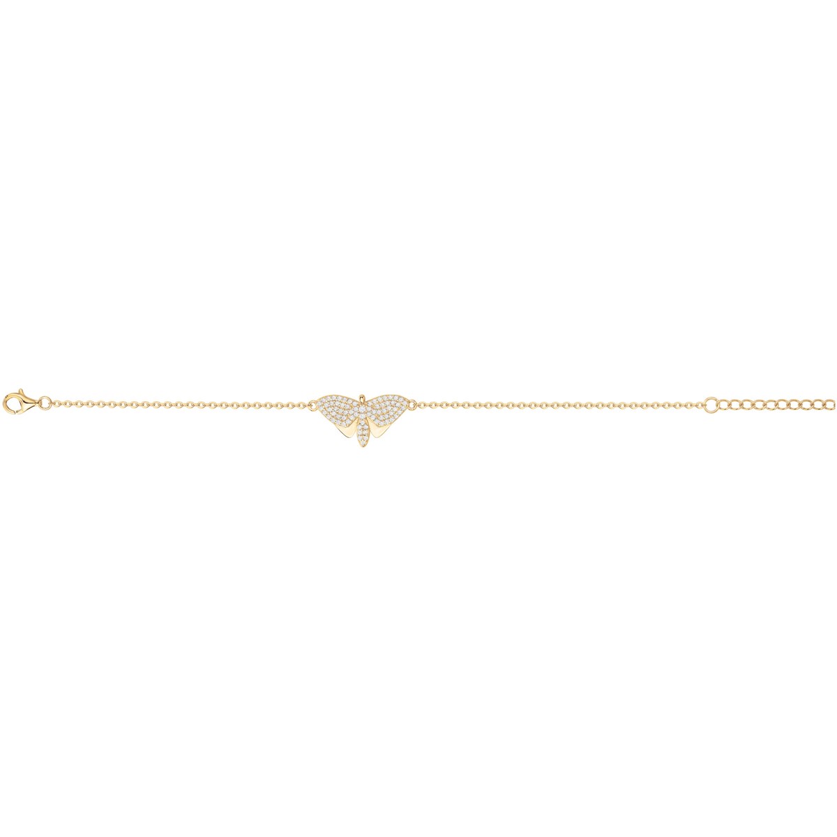 Bracelet en Plaqué Or avec oxyde de zirconium blanc