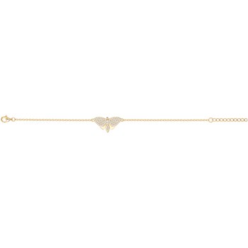 Bracelet en Plaqué Or avec oxyde de zirconium blanc