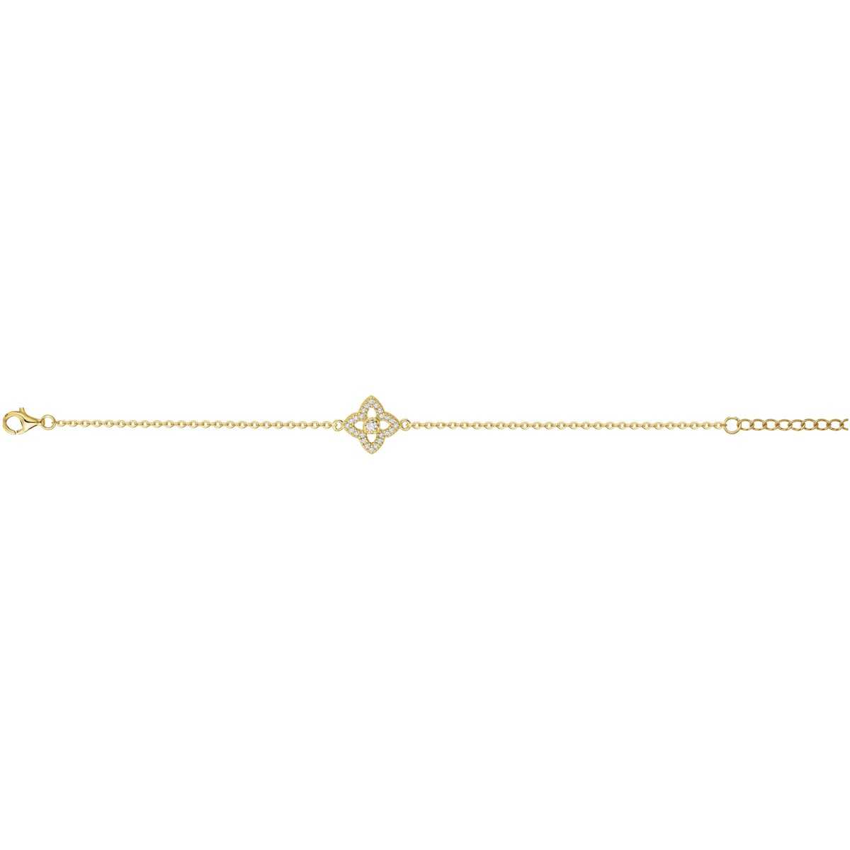 Bracelet en Plaqué Or avec oxyde de zirconium blanc