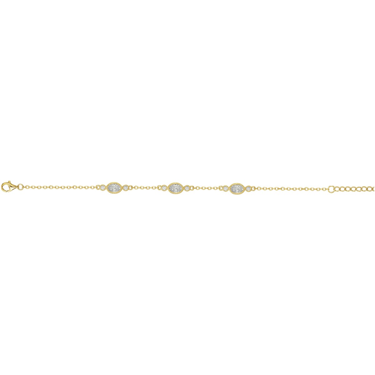 Bracelet en Plaqué Or avec oxyde de zirconium blanc