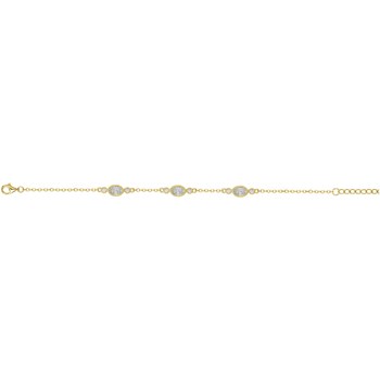 Bracelet en Plaqué Or avec oxyde de zirconium blanc