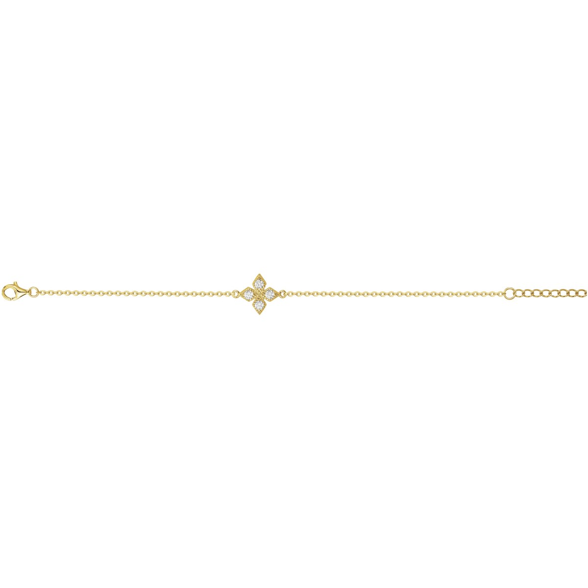 Bracelet en Plaqué Or avec oxyde de zirconium blanc