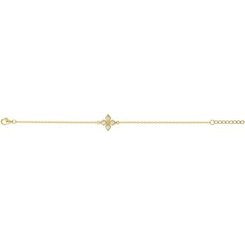 Bracelet en Plaqué Or avec oxyde de zirconium blanc