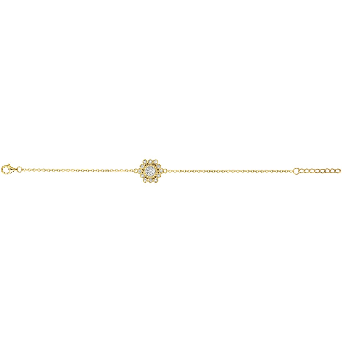 Bracelet en Plaqué Or avec oxyde de zirconium blanc