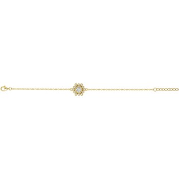 Bracelet en Plaqué Or avec oxyde de zirconium blanc