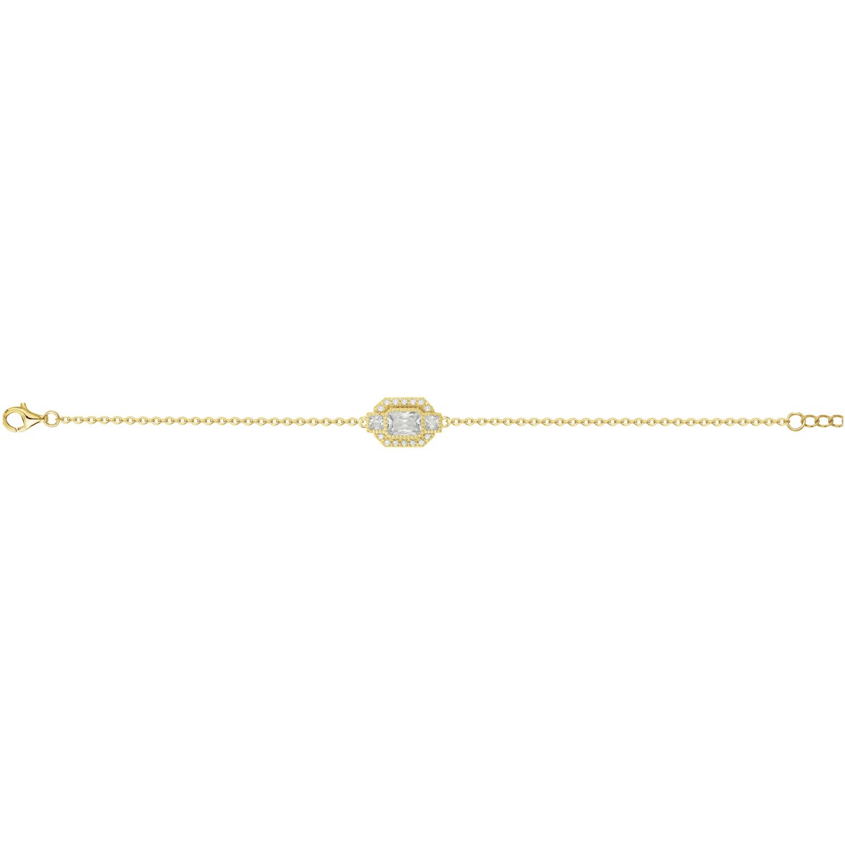 Bracelet en Plaqué Or avec oxyde de zirconium blanc