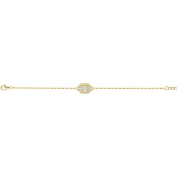 Bracelet en Plaqué Or avec oxyde de zirconium blanc