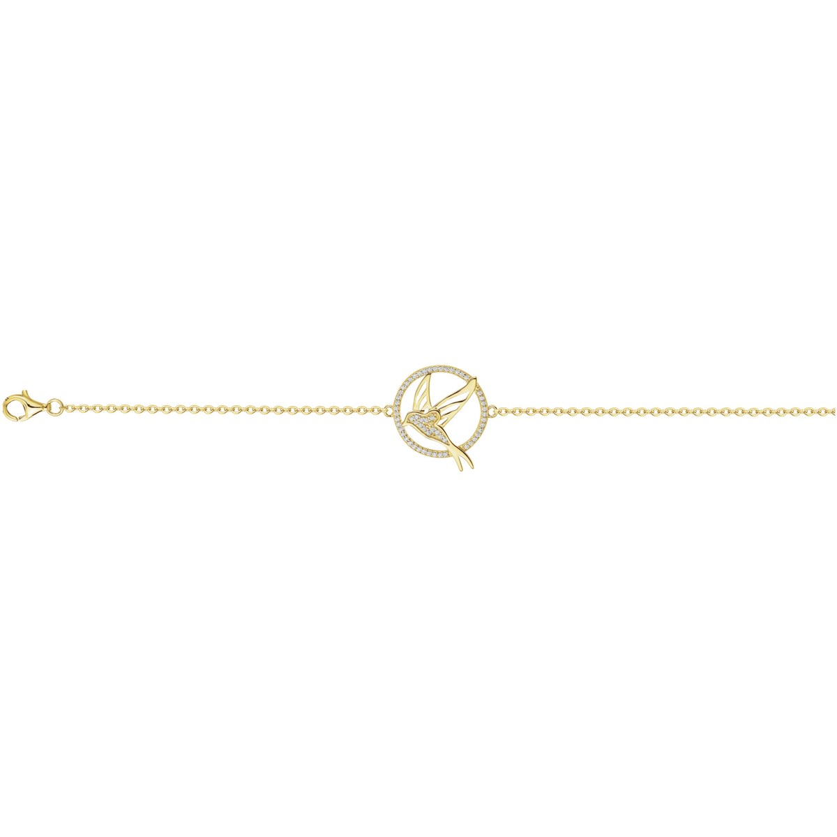 Bracelet en Plaqué Or avec oxyde de zirconium blanc