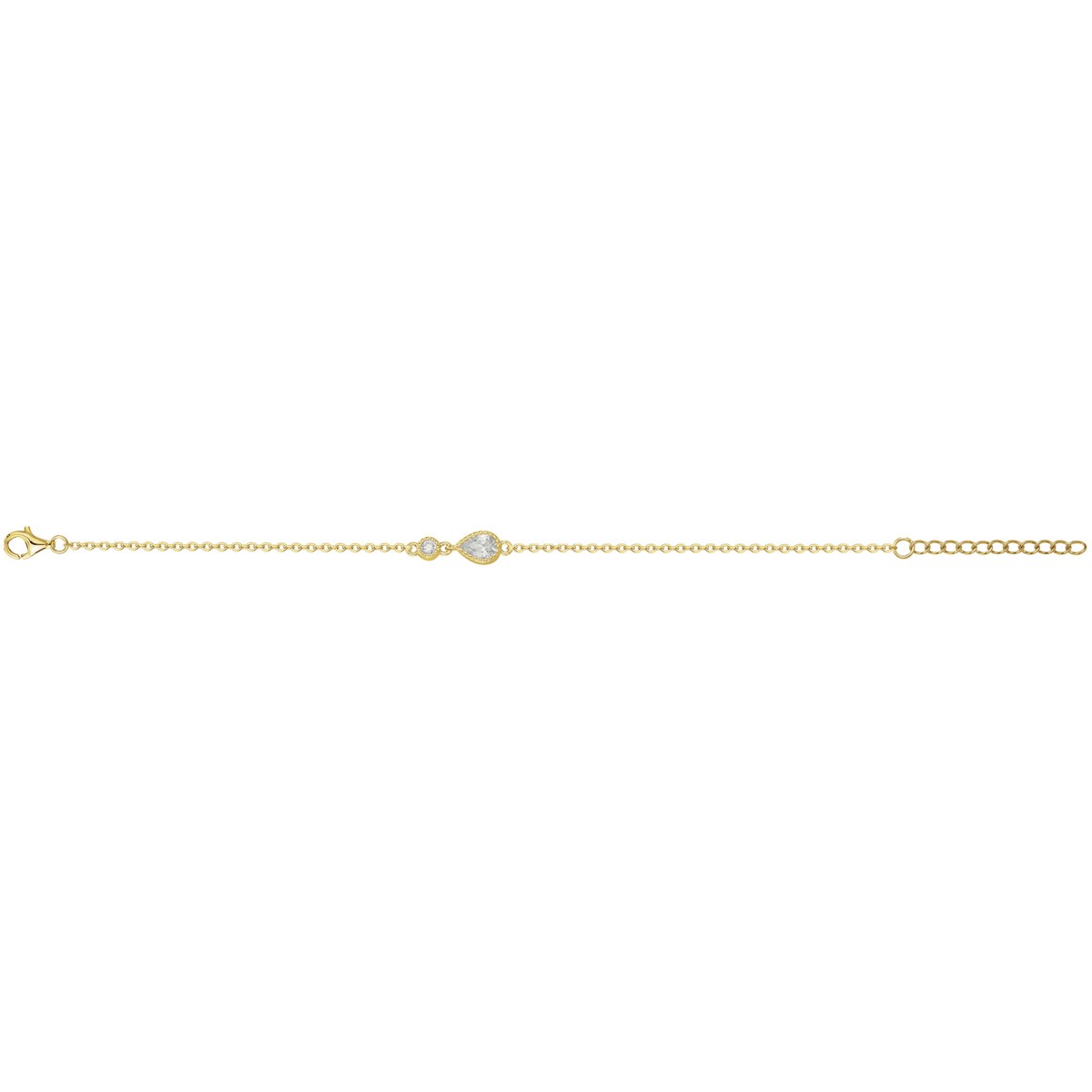 Bracelet en Plaqué Or avec oxyde de zirconium blanc