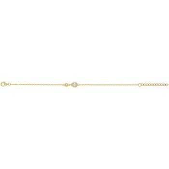 Bracelet en Plaqué Or avec oxyde de zirconium blanc