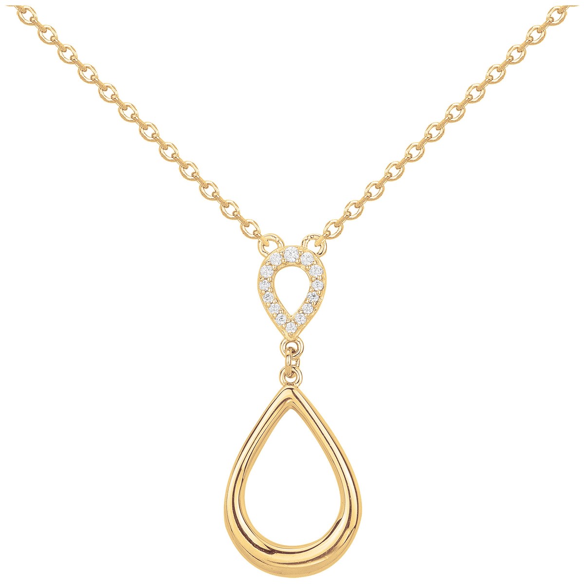 Collier en Plaqué Or avec oxyde de zirconium blanc