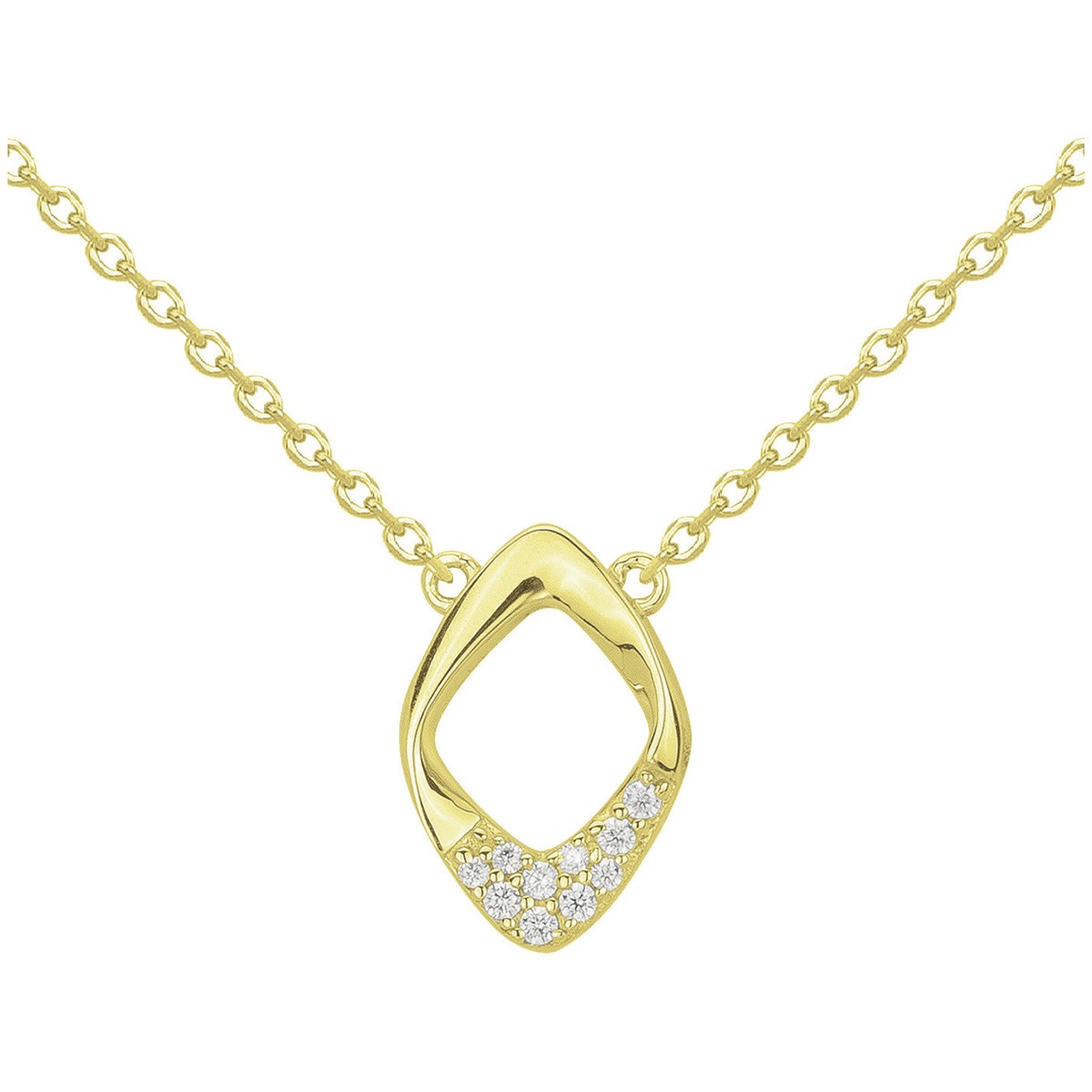 Collier en Plaqué Or avec oxyde de zirconium blanc