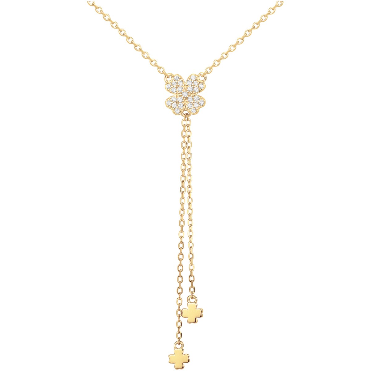 Collier en Plaqué Or avec oxyde de zirconium blanc