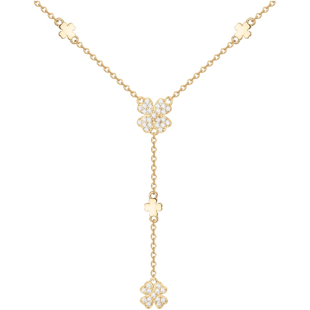 Collier en Plaqué Or avec oxyde de zirconium blanc