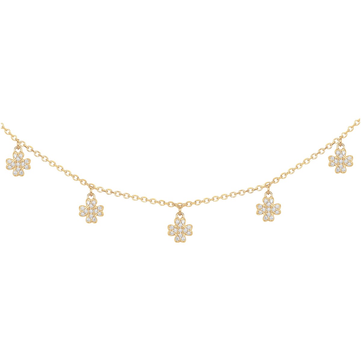 Collier en Plaqué Or avec oxyde de zirconium blanc