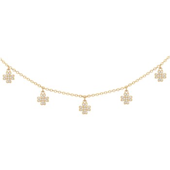 Collier en Plaqué Or avec oxyde de zirconium blanc