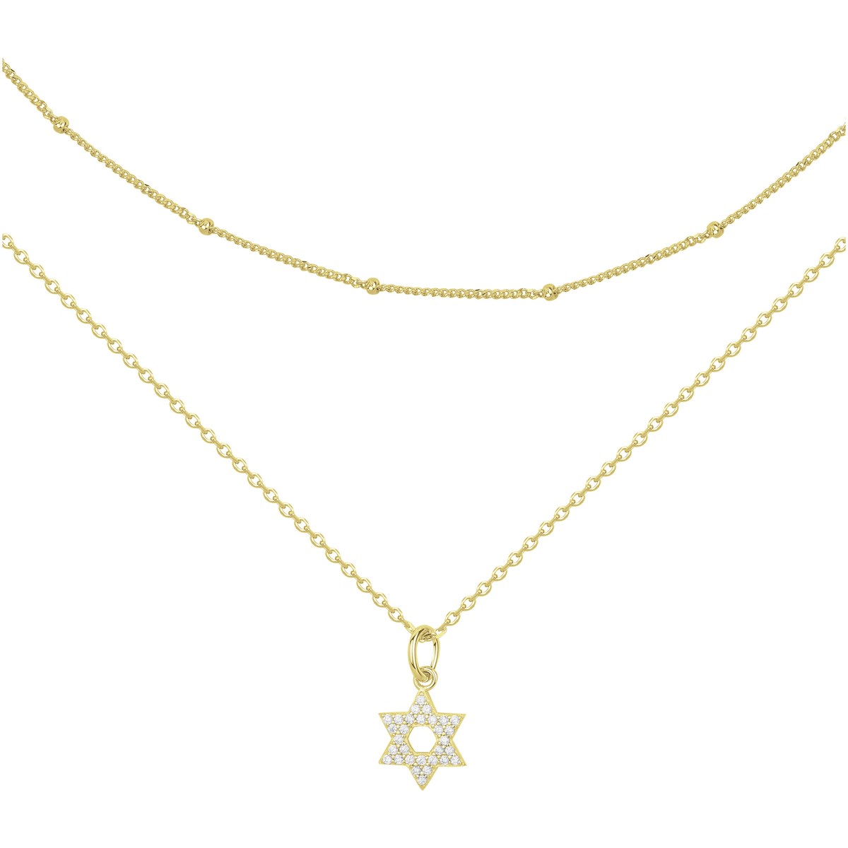 Collier en Plaqué Or avec oxyde de zirconium blanc