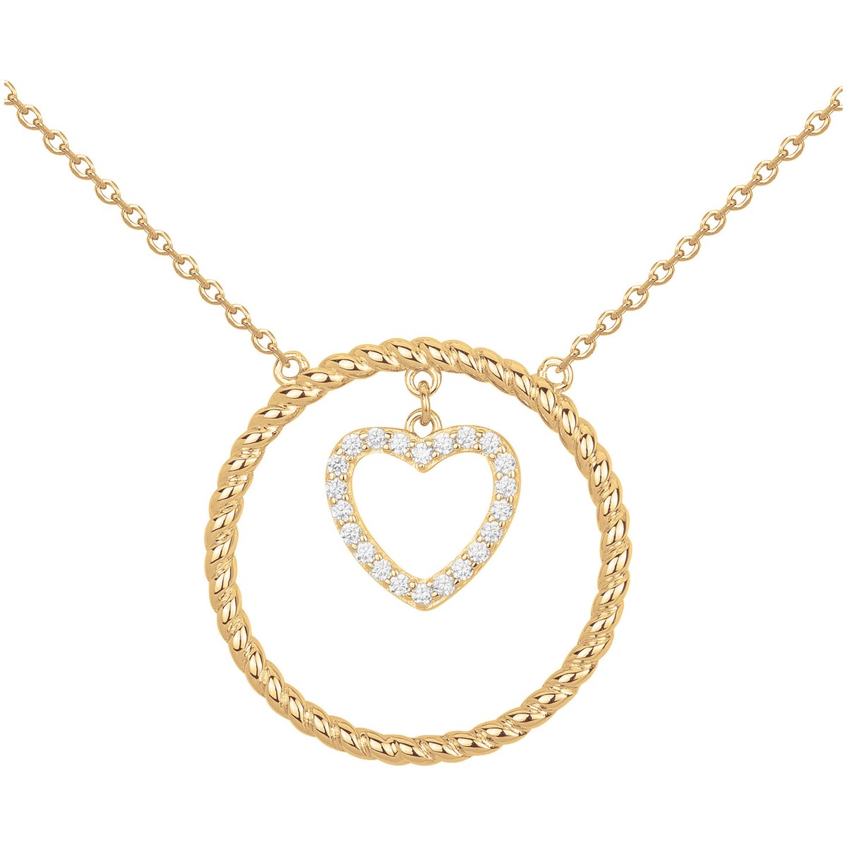 Collier en Plaqué Or avec oxyde de zirconium blanc