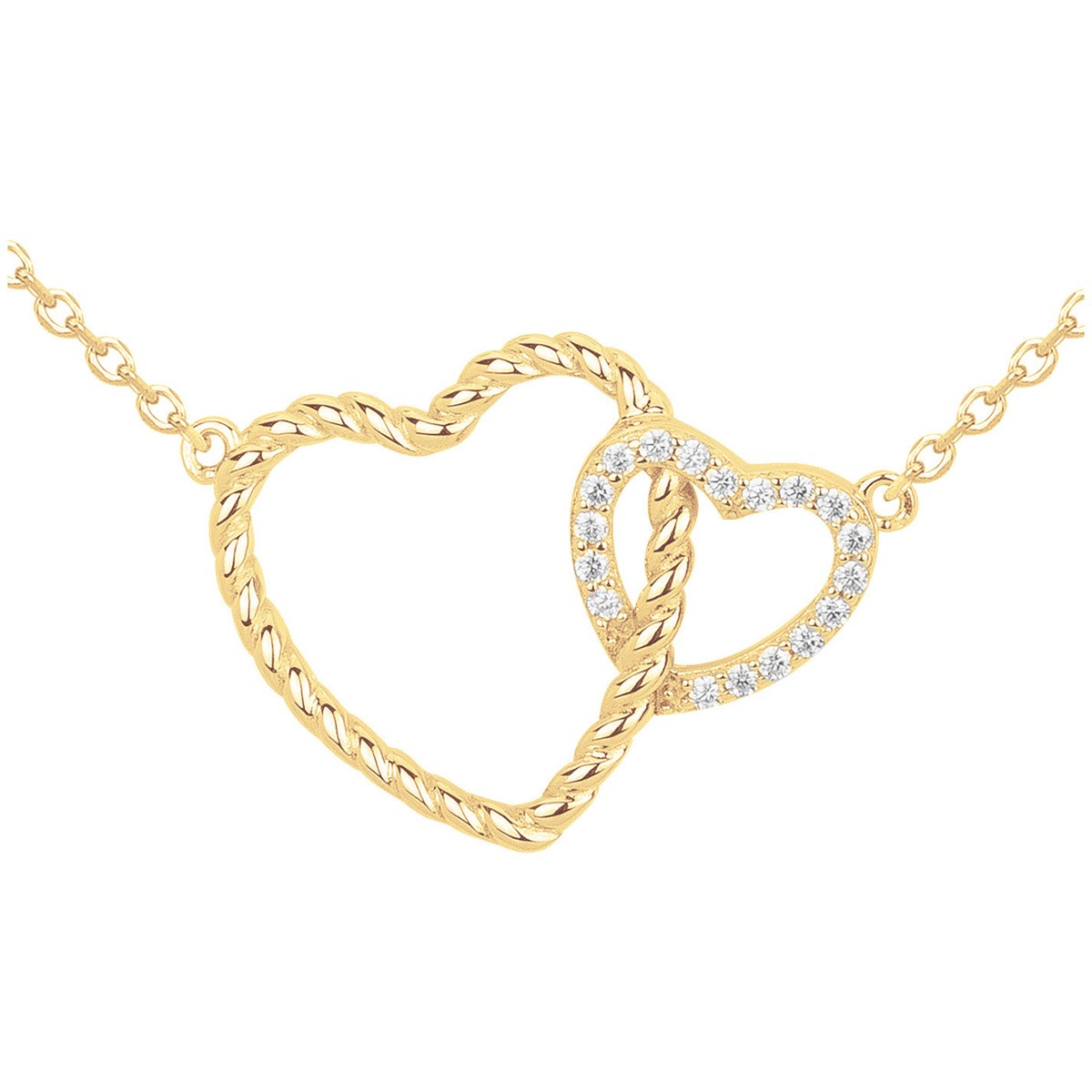 Collier en Plaqué Or avec oxyde de zirconium blanc