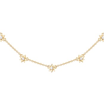 Collier en Plaqué Or avec oxyde de zirconium blanc