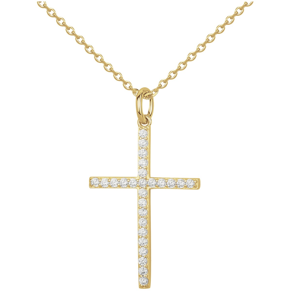 Collier en Plaqué Or avec oxyde de zirconium blanc
