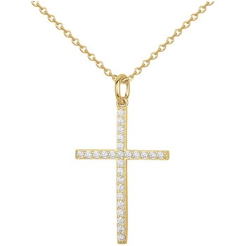 Collier en Plaqué Or avec oxyde de zirconium blanc