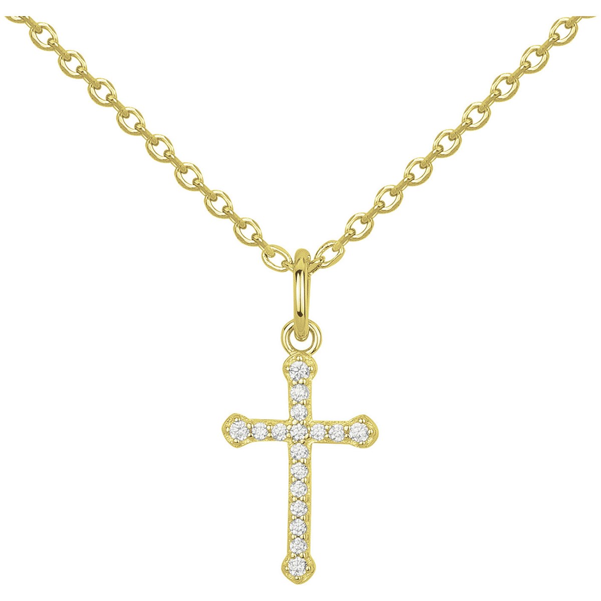 Collier en Plaqué Or avec oxyde de zirconium blanc