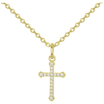 Collier en Plaqué Or avec oxyde de zirconium blanc