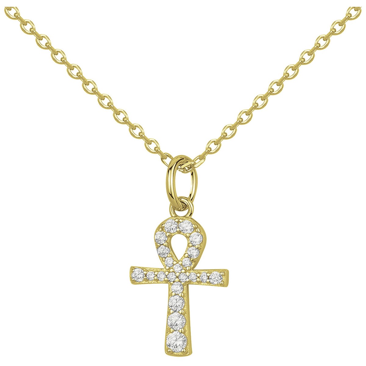 Collier en Plaqué Or avec oxyde de zirconium blanc