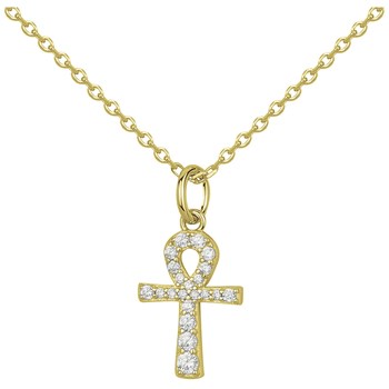 Collier en Plaqué Or avec oxyde de zirconium blanc