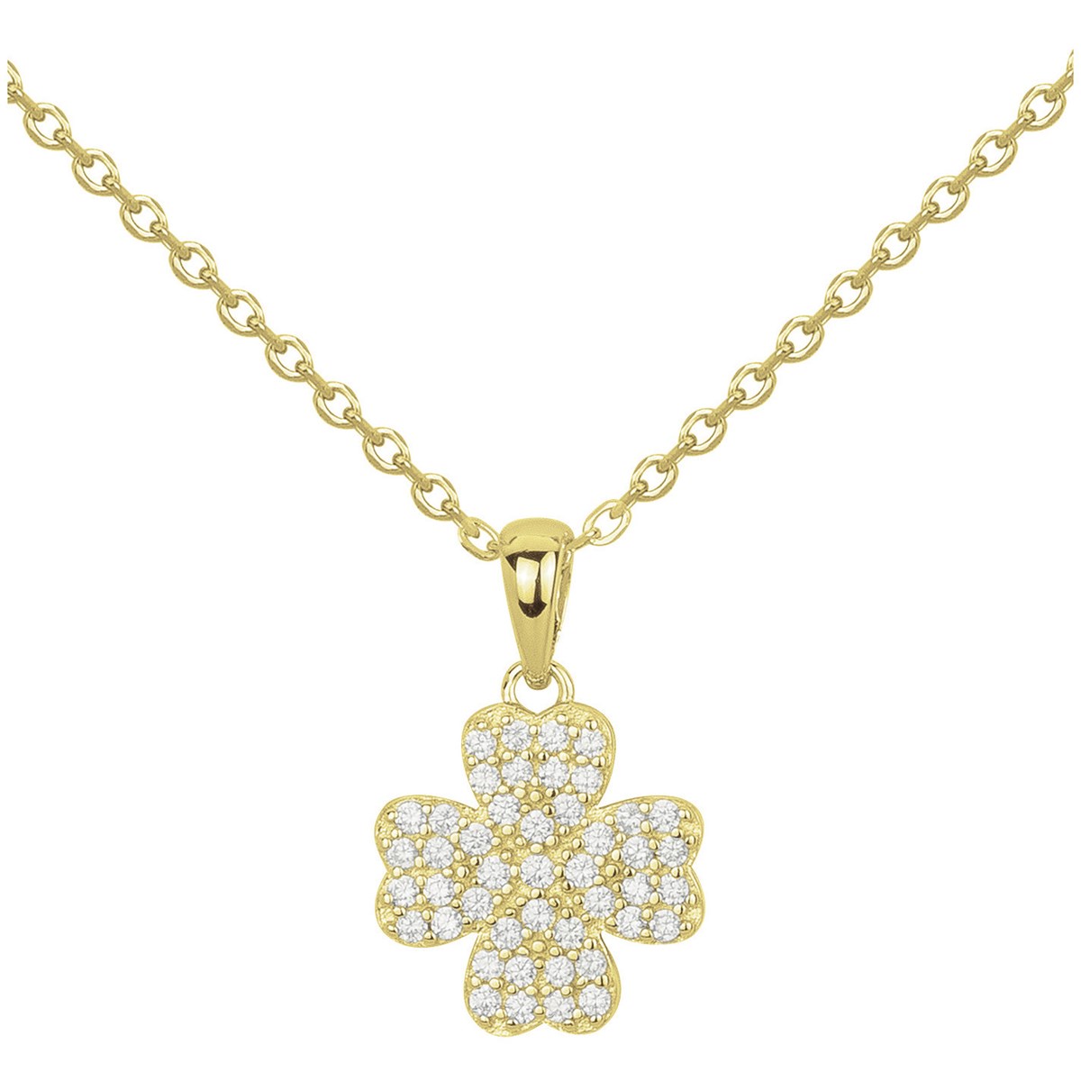 Collier en Plaqué Or avec oxyde de zirconium blanc