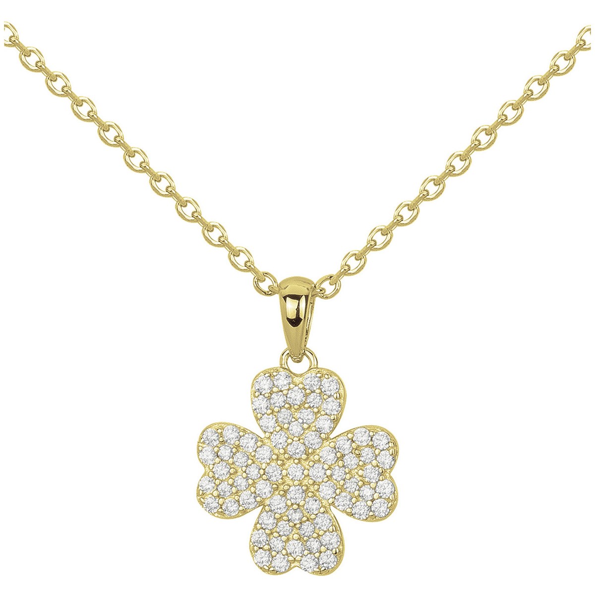 Collier en Plaqué Or avec oxyde de zirconium blanc