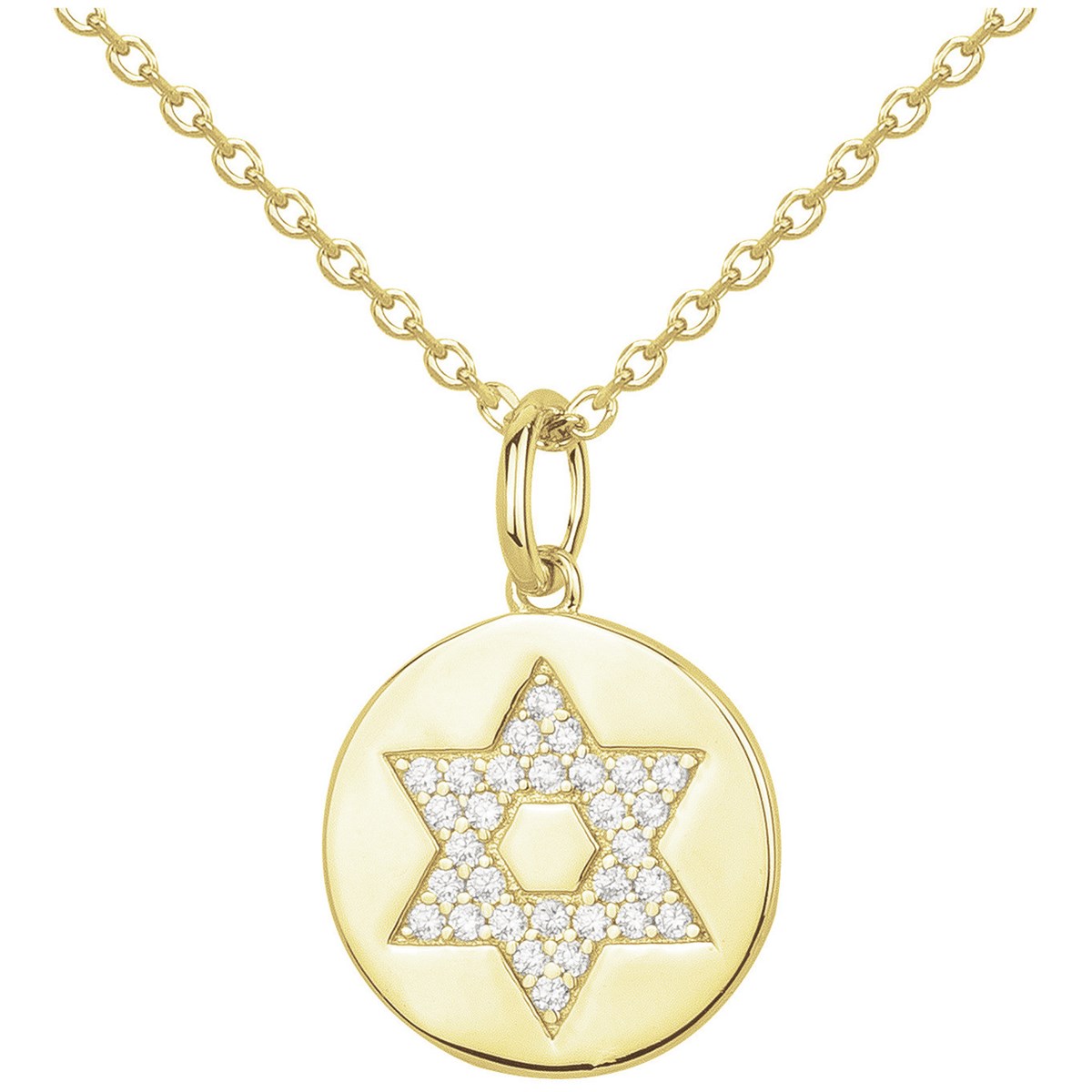 Collier en Plaqué Or avec oxyde de zirconium blanc