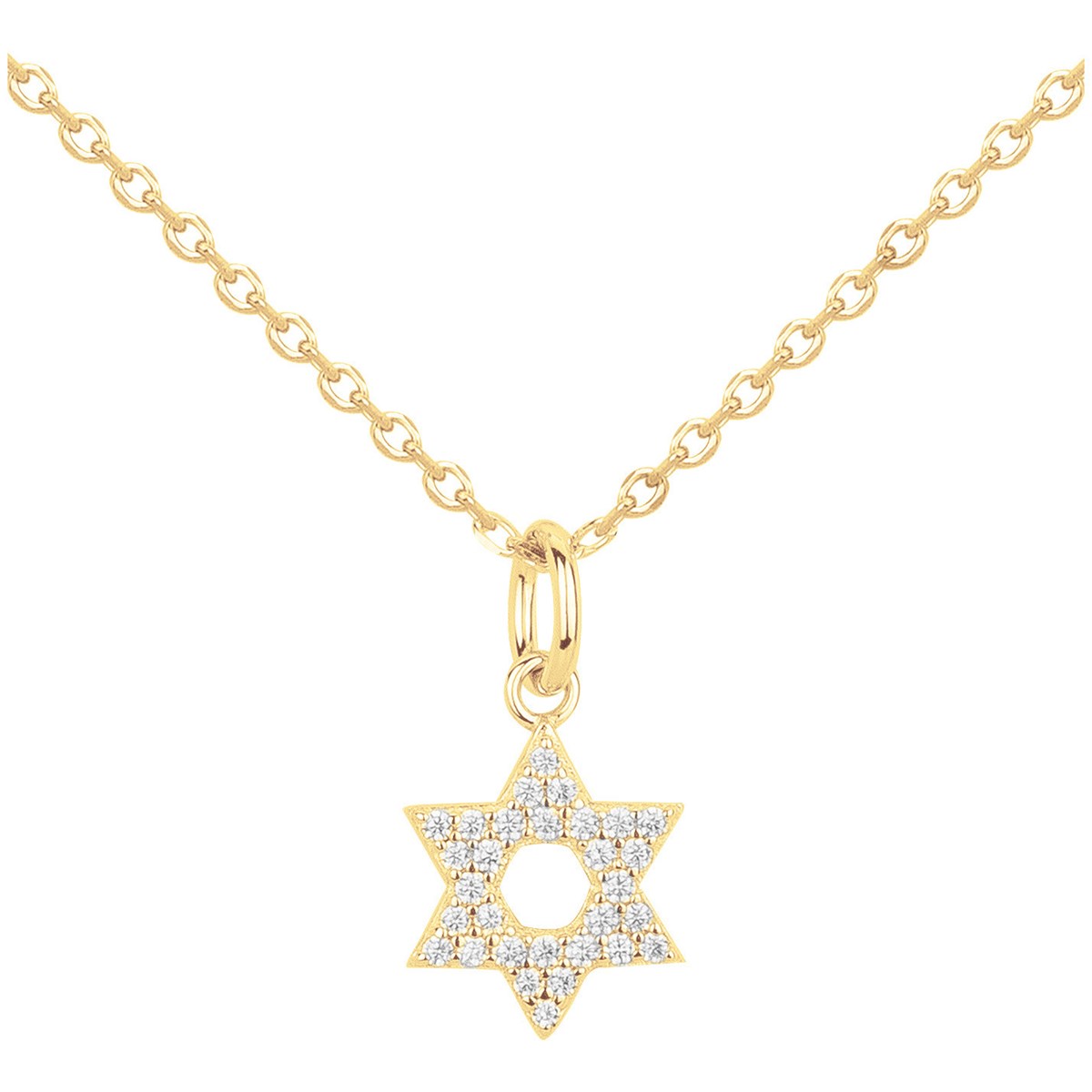 Collier en Plaqué Or avec oxyde de zirconium blanc