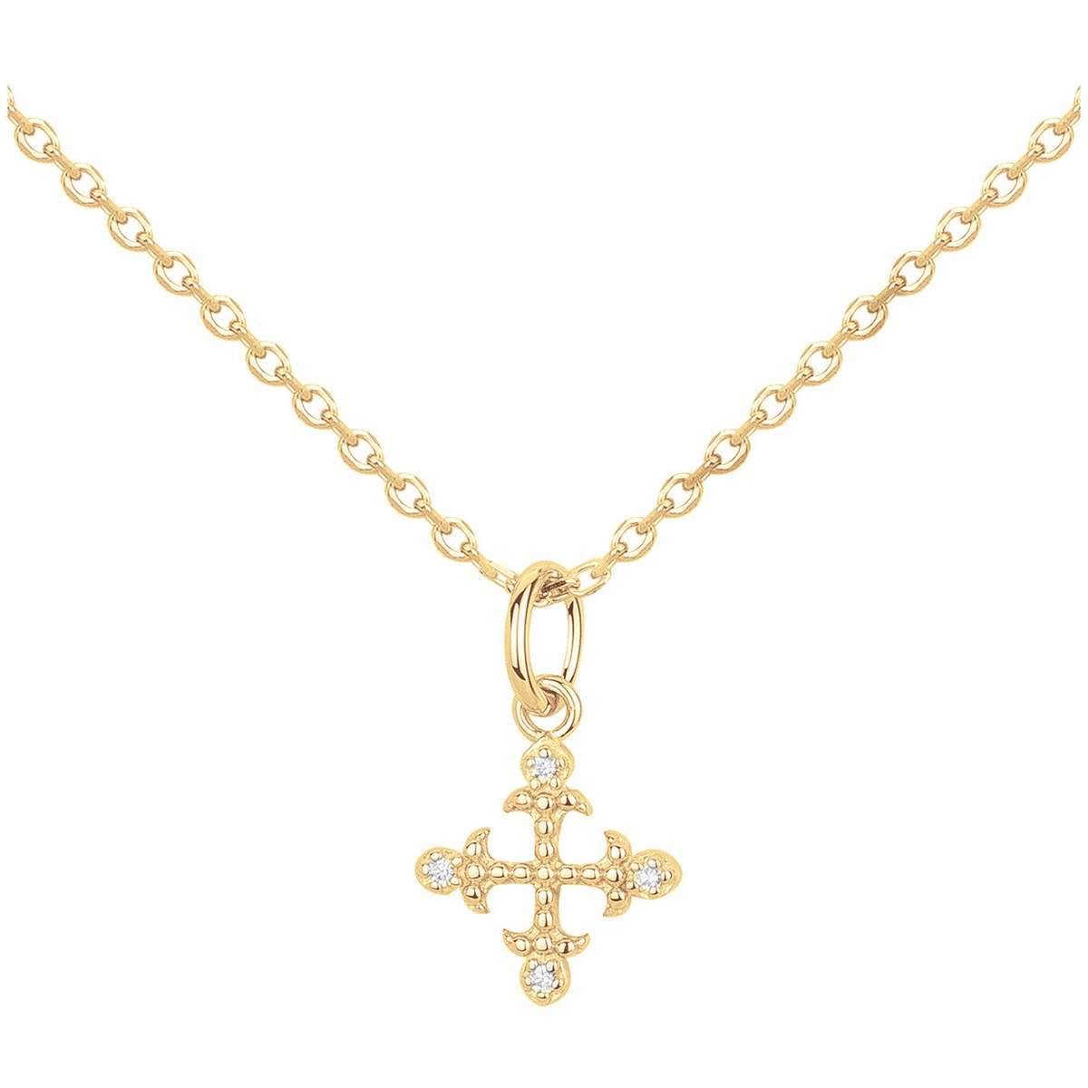 Collier en Plaqué Or avec oxyde de zirconium blanc