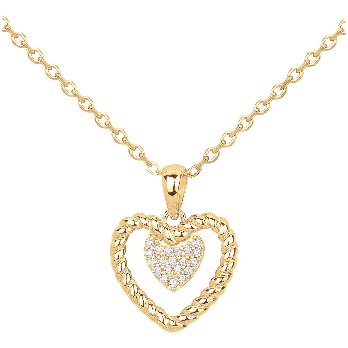 Collier en Plaqué Or avec oxyde de zirconium blanc