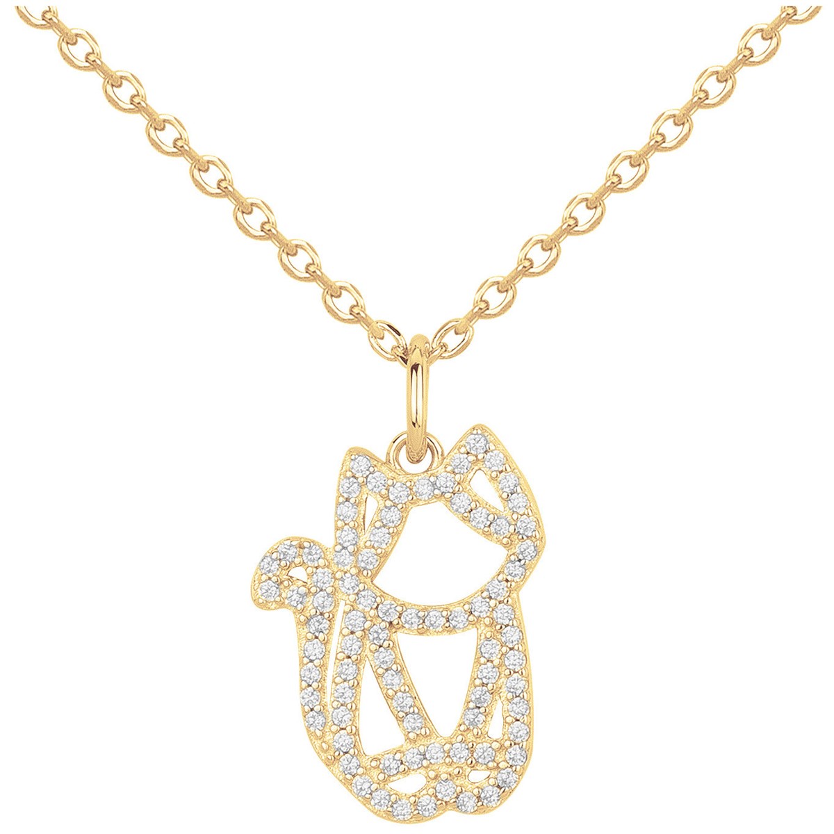 Collier en Plaqué Or avec oxyde de zirconium blanc