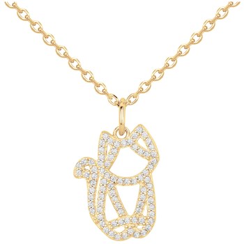 Collier en Plaqué Or avec oxyde de zirconium blanc