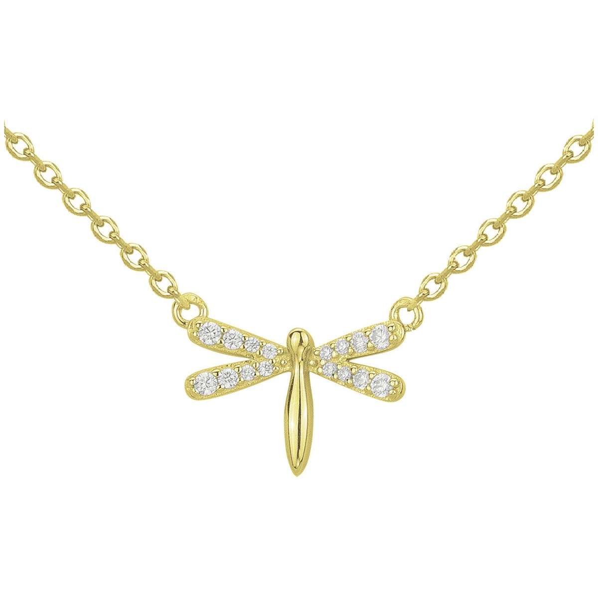 Collier en Plaqué Or avec oxyde de zirconium blanc